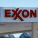 An Exxon gas station canopy sign in Round Rock, Texas