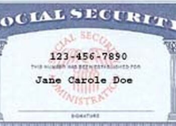 A modern Social Security card issued by the Social Security Administration