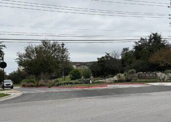 Entrance to Longhorn Village, a retirement community in Austin, Texas