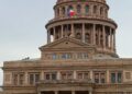 The Texas State Capitol building in Austin, viewed from the front