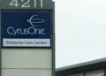 A CyrusOne data center facility sign in Houston, Texas