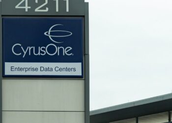 A CyrusOne data center facility sign in Houston, Texas