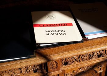 A government document on a desk