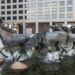 The "Mustangs of Las Colinas" sculpture in the upscale Las Colinas neighborhood of Irving, Texas